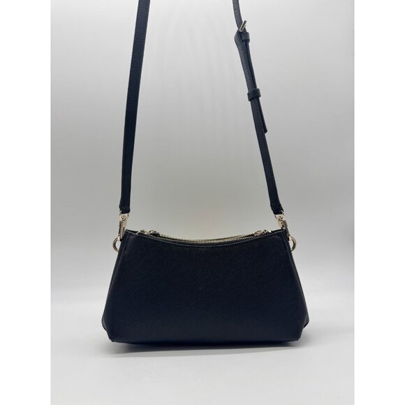 GUESS Noelle triple compartment faux-leather women's small crossbody bag - Black - Picture 5 of 12